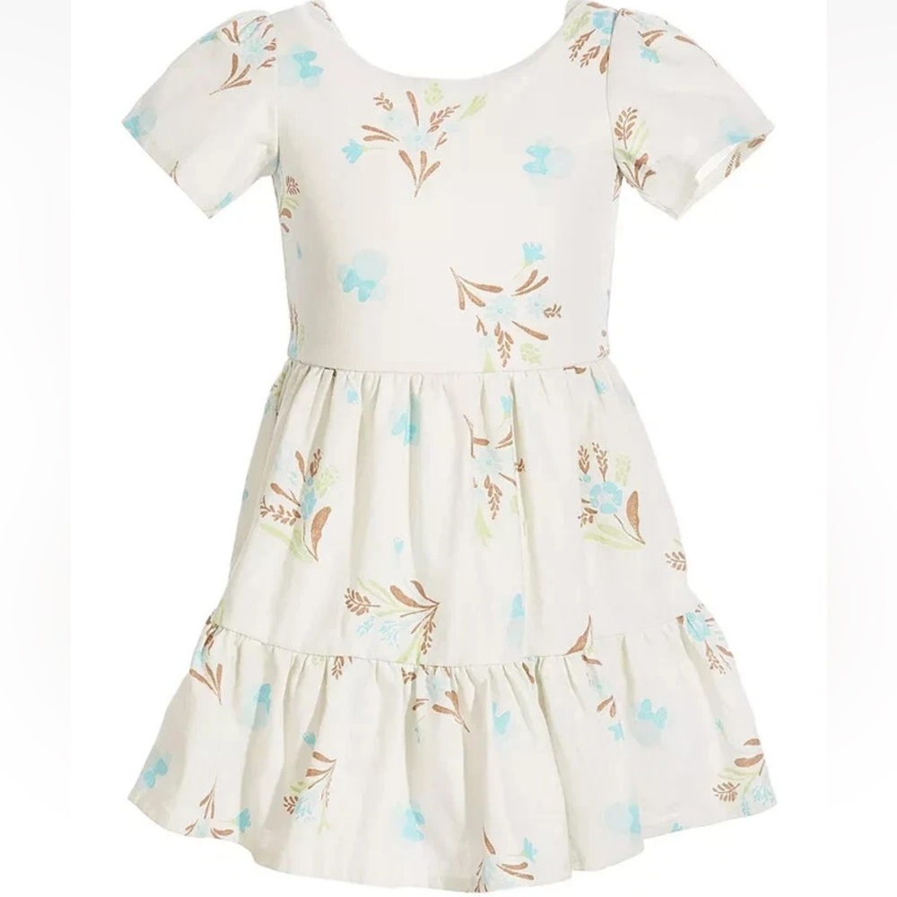 Minnie Mouse Silhouette Cream Ruffled Sundress with Puff Sleeves Size 4 NWT